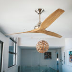 60" Spitfire Ceiling Fan in Brushed Nickel with Natural blades