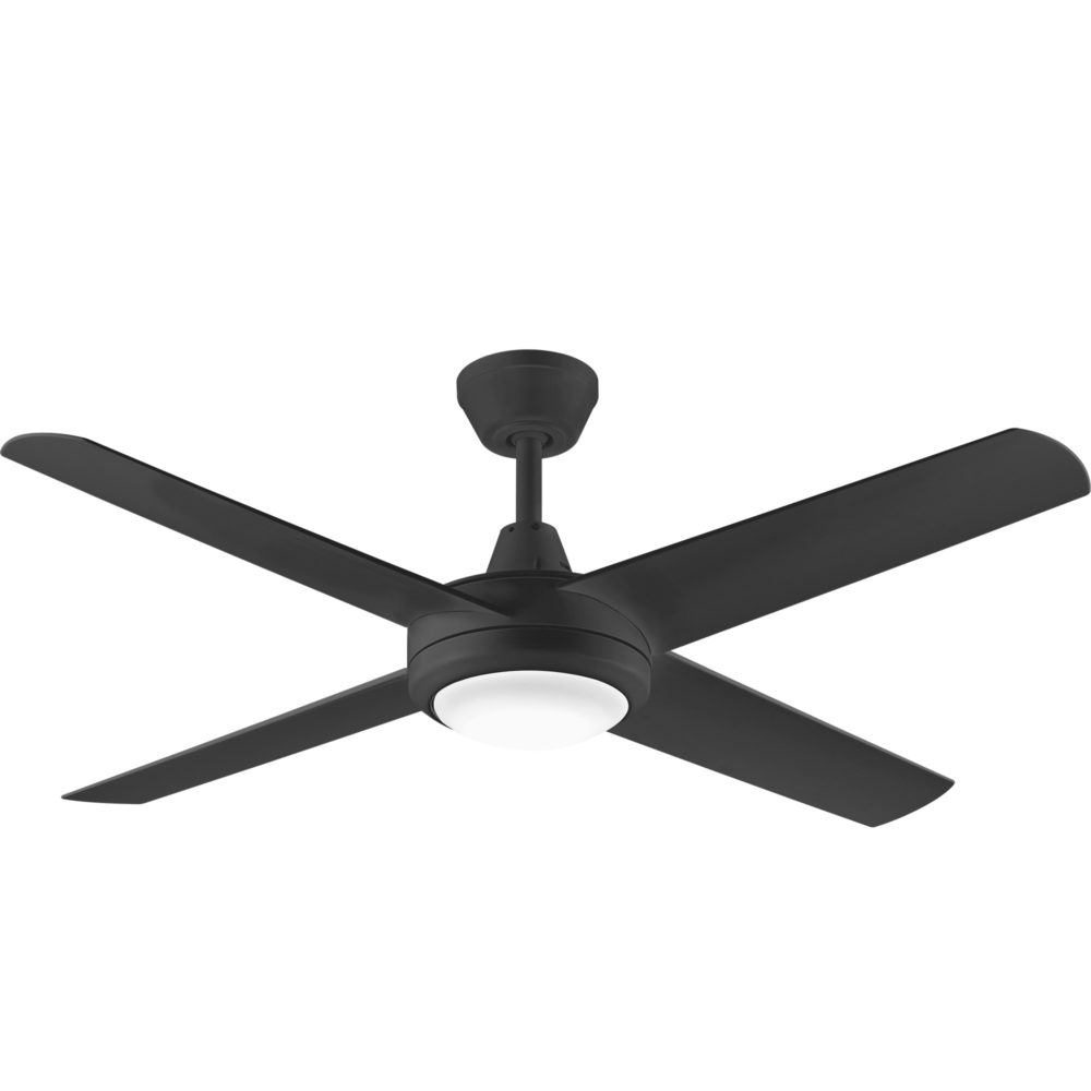 52" Aspire Ceiling Fan in Black with 18W Dimmable LED Light