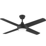 52" Aspire Ceiling Fan in Black with 18W Dimmable LED Light