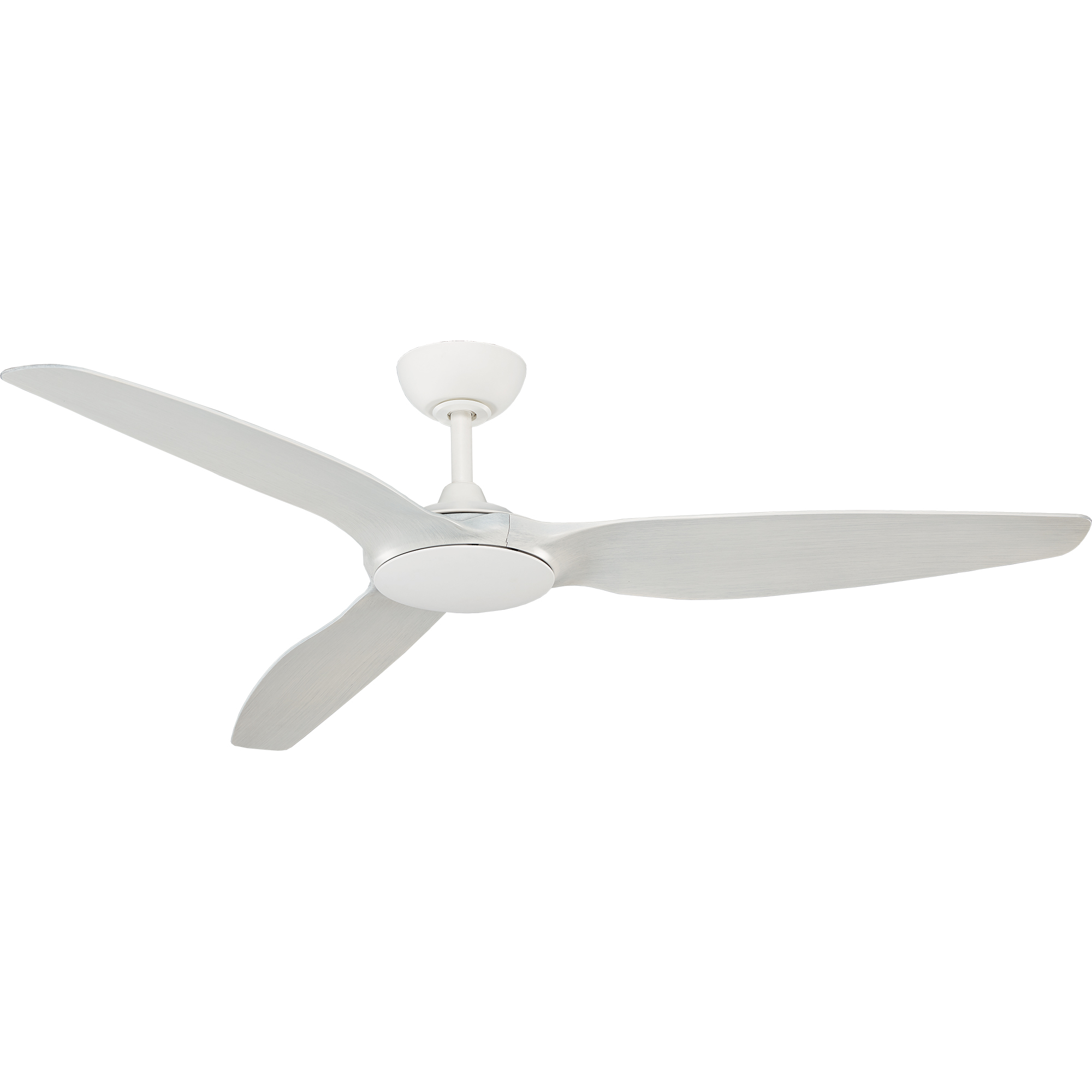 60" Flume Ceiling Fan in Matte White with White Wash blades