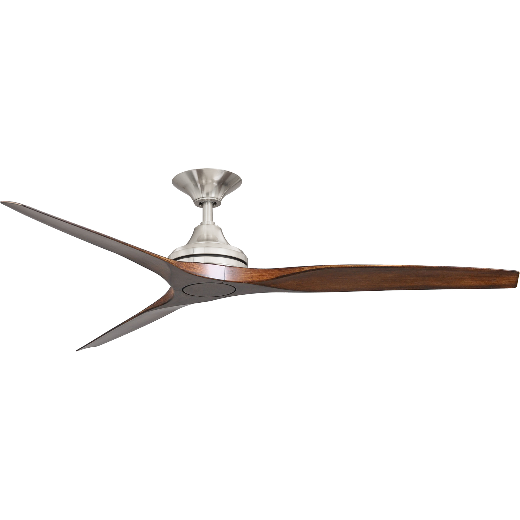 60" Spitfire ceiling fan in Brushed Nickel with Koa polymer blades