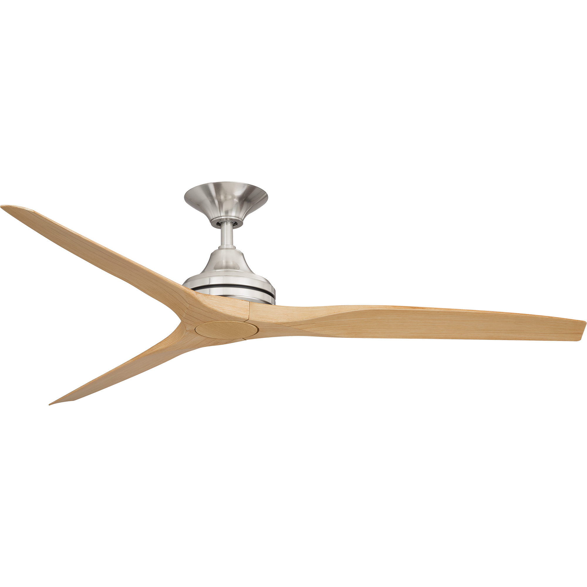 60" Spitfire ceiling fan in Brushed Nickel with Natural polymer blades