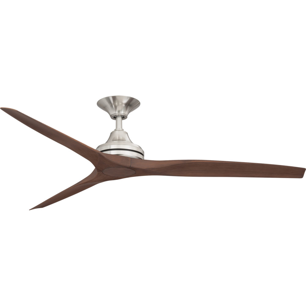 60" Spitfire ceiling fan in Brushed Nickel with Walnut polymer blades