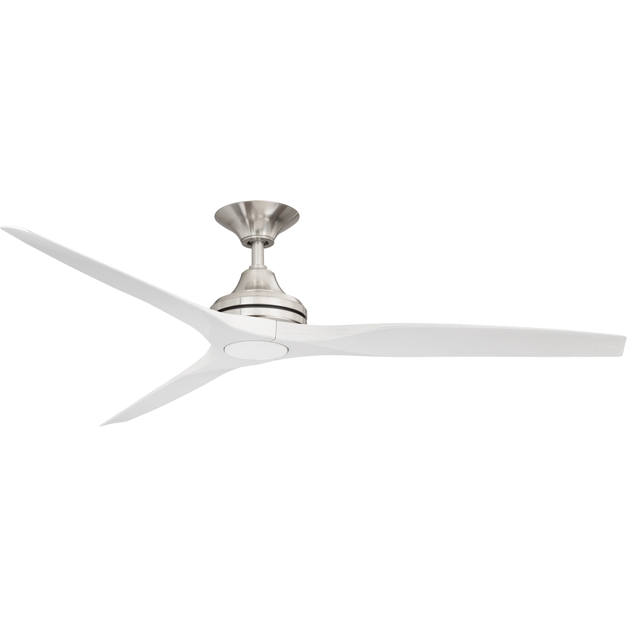 60" Spitfire ceiling fan in Brushed Nickel with White Wash polymer blades