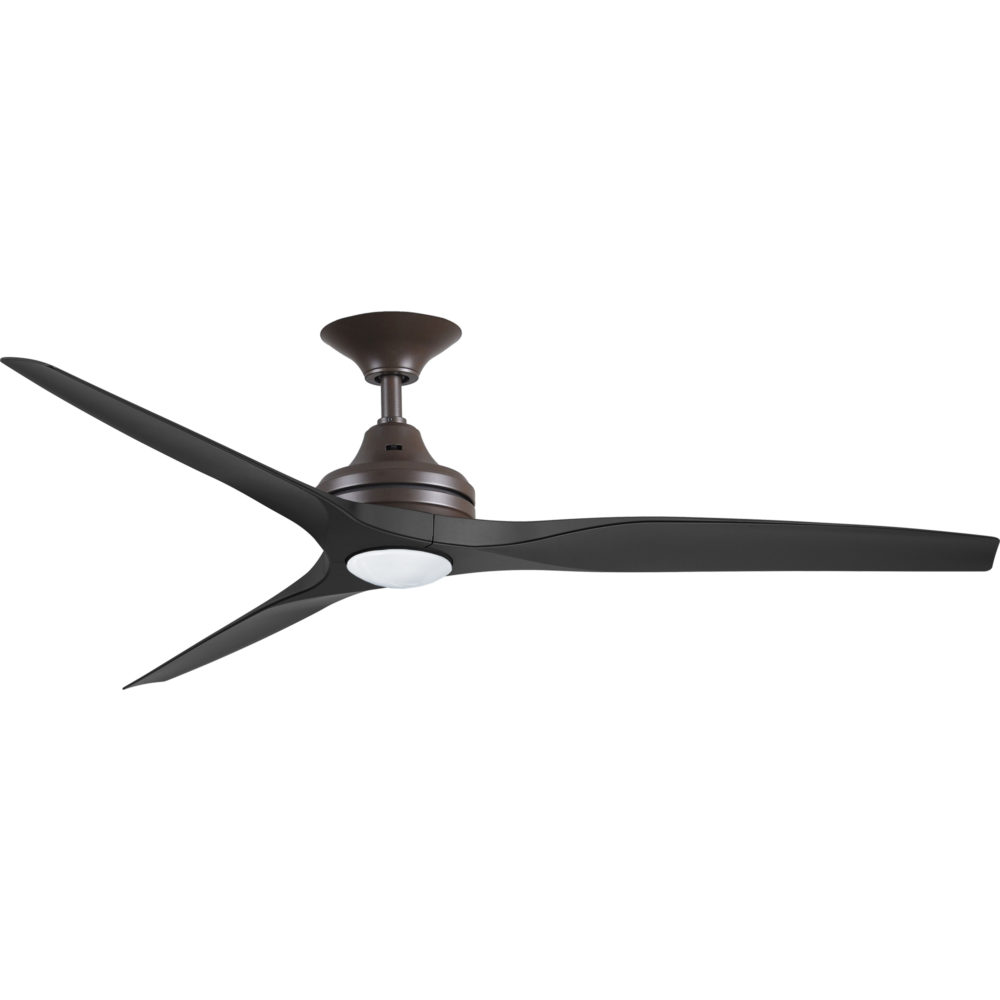 60" Spitfire ceiling fan in Oil-rubbed Bronze with Black polymer blades and LED Light Kit