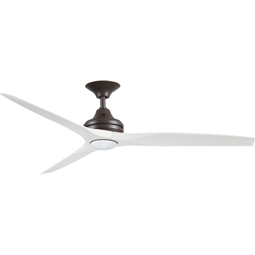 60" Spitfire ceiling fan in Oil-rubbed Bronze with White Wash polymer blades and LED Light Kit