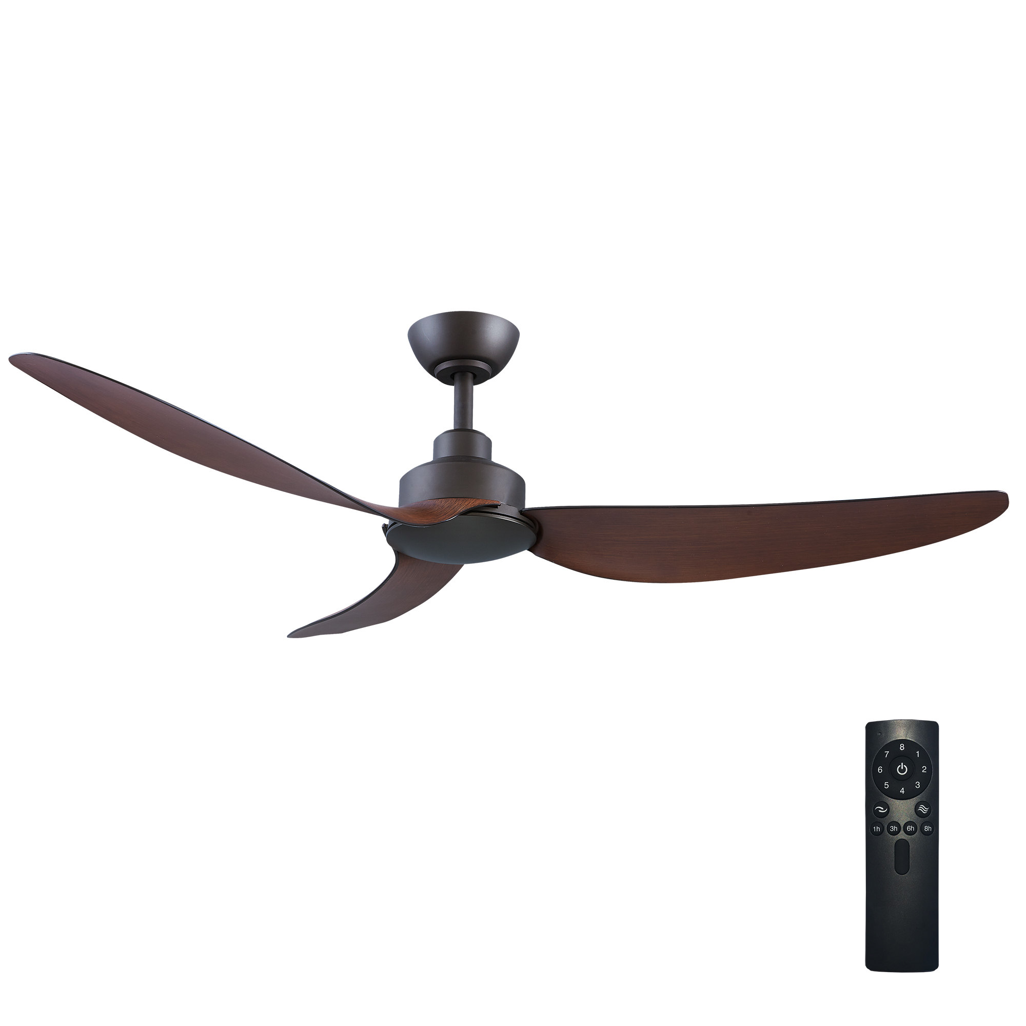 56" Trinity V3 DC Ceiling Fan in Oil-rubbed Bronze with Koa blades
