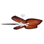 54" Tropicana Ceiling Fan in Matte White with Palm Brown polymer blades