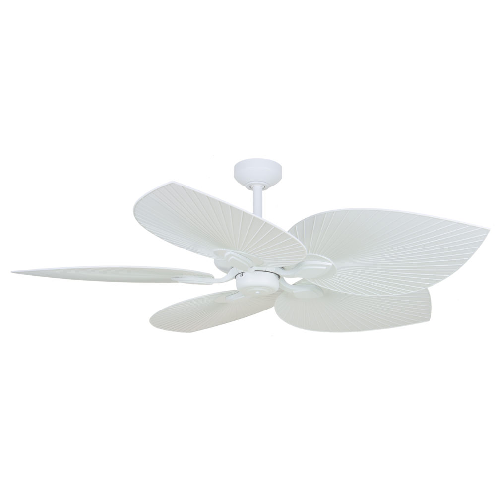 54" Tropicana Ceiling Fan in Matte White with Palm White polymer blades