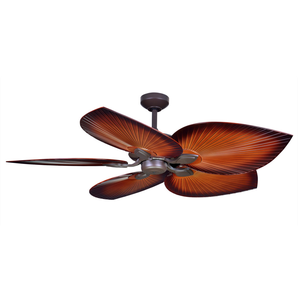 54" Tropicana Ceiling Fan in Oil-rubbed Bronze with Palm Brown polymer blades