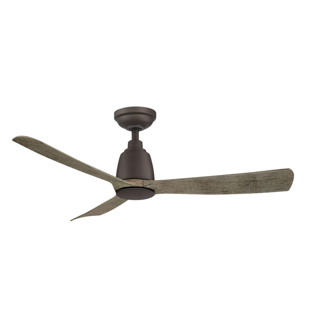 44" Kute DC Ceiling Fan in Graphite with Weathered Wood blades