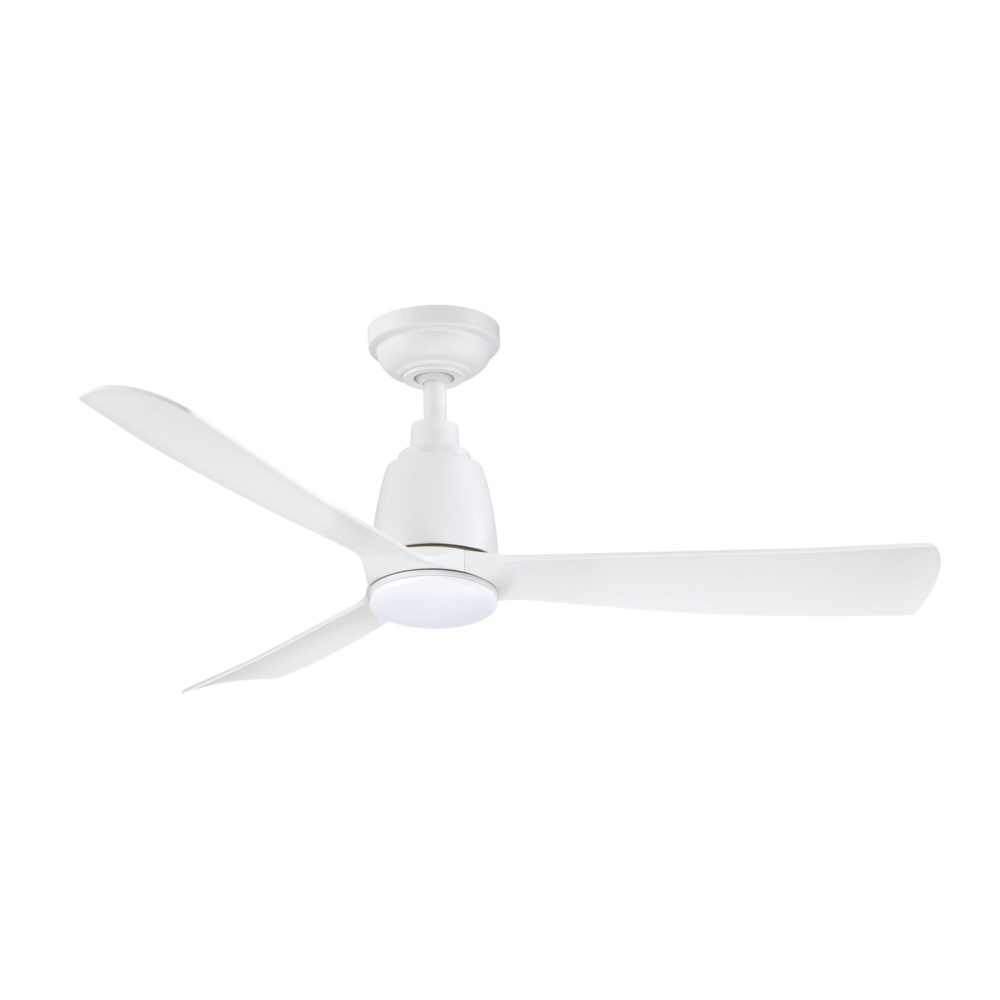 44" Kute DC Ceiling Fan in White with 14W LED Light