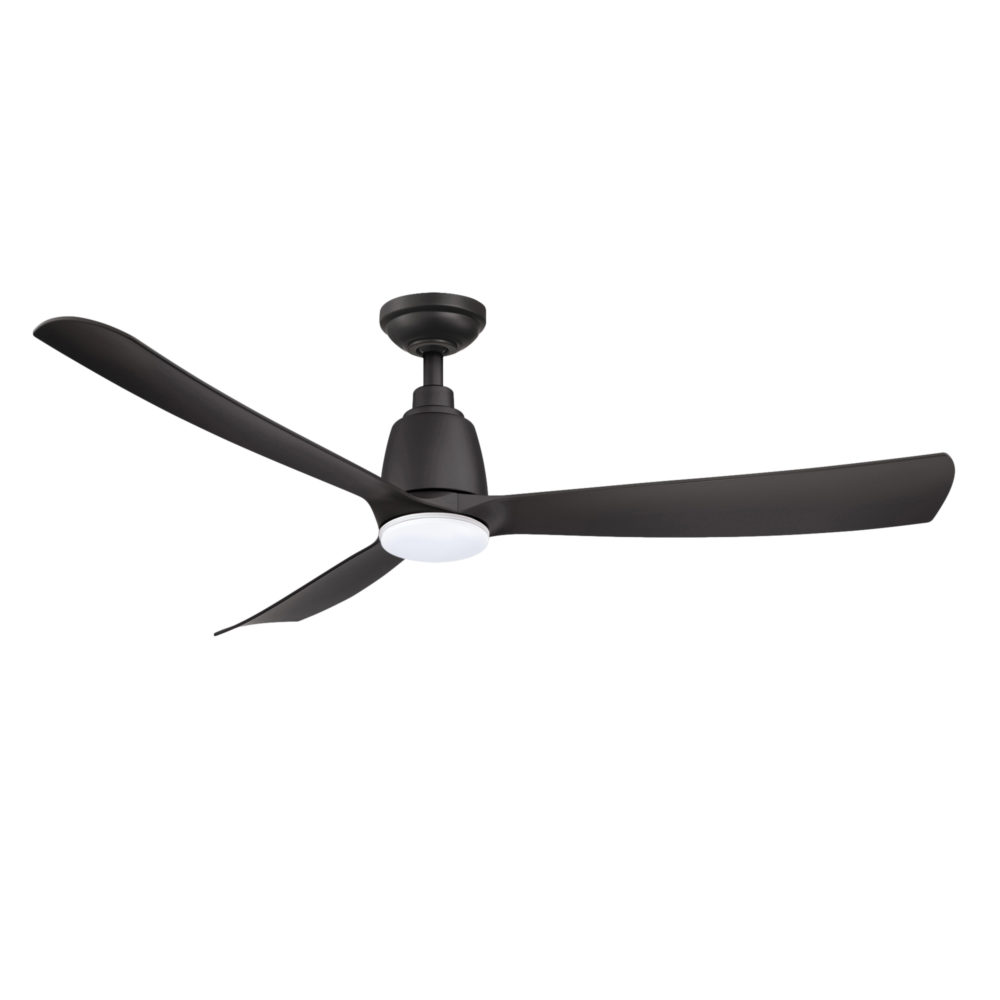 52" Kute DC Ceiling Fan in Black with 14W Dimmable LED Light