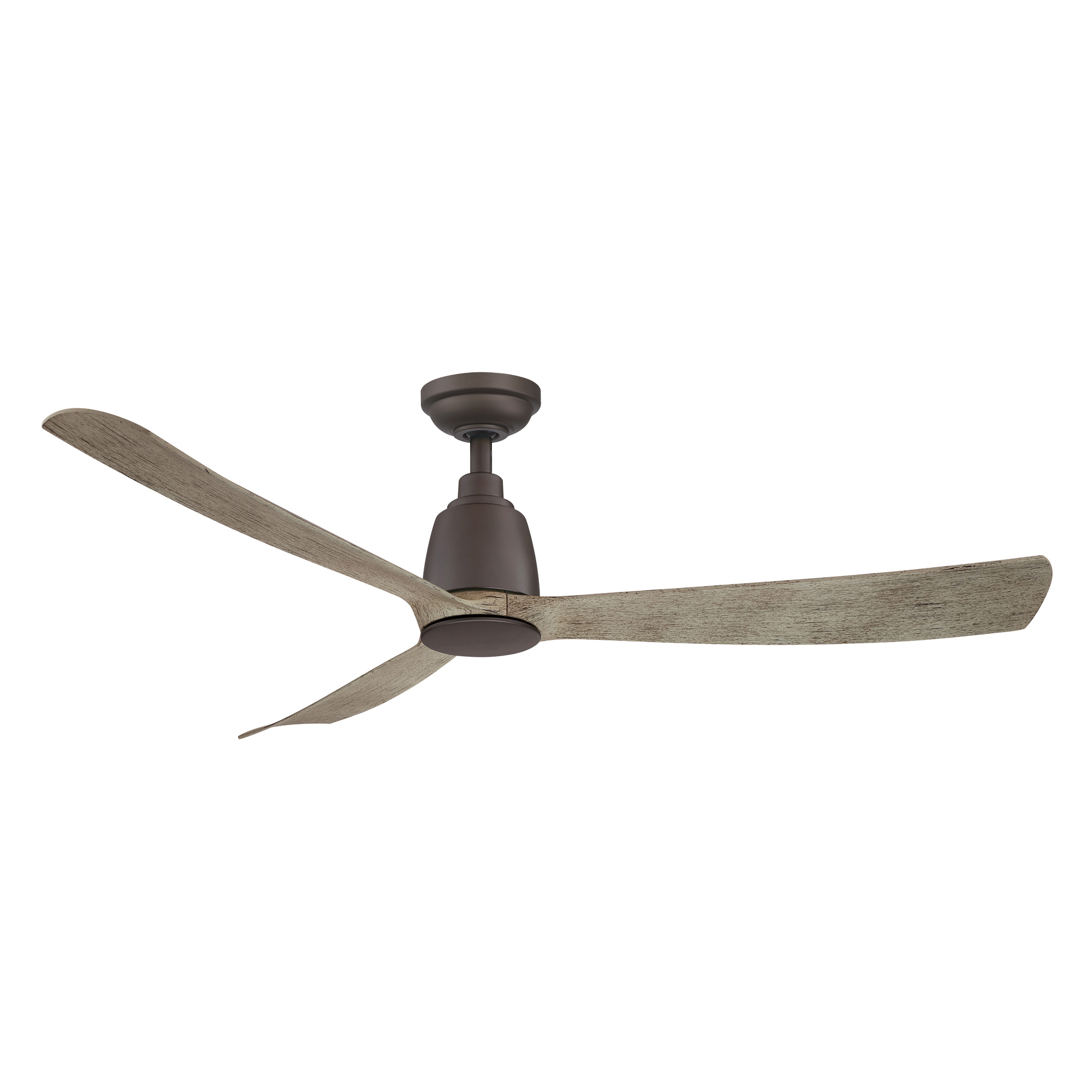 52" Kute DC Ceiling Fan in Graphite with Weathered Wood blades