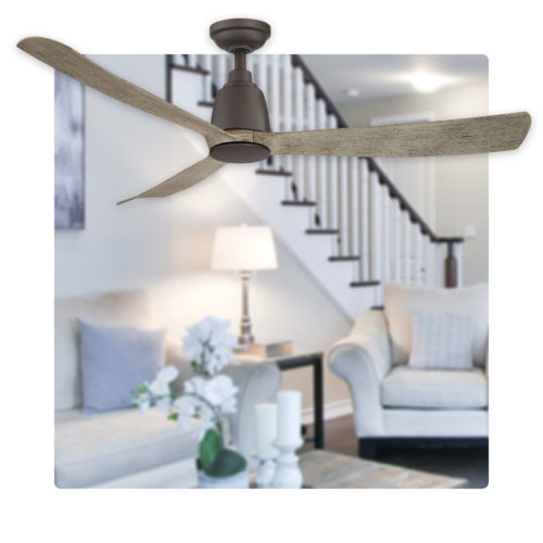 Kute DC Ceiling Fan in Granite with Weathered Wood blades