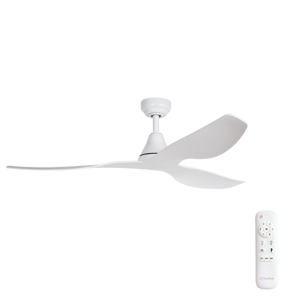 52" Simplicity DC Ceiling Fan in Matte White with Remote Control