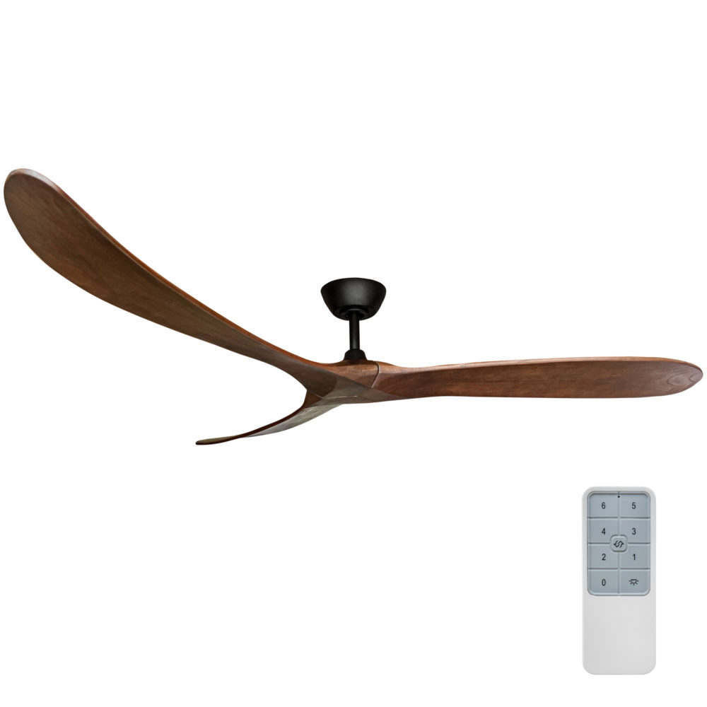 72" Timbr DC Ceiling Fan in Black with Walnut blades