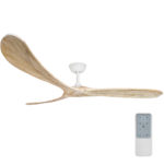 72" Timbr DC Ceiling Fan in Matte White with Weathered Oak blades