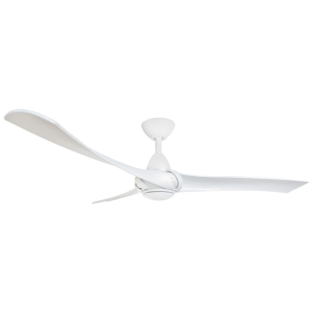 52" Arumi V2 Ceiling Fan in Matte White with White Washed Blades and 17W Dimmable LED Light