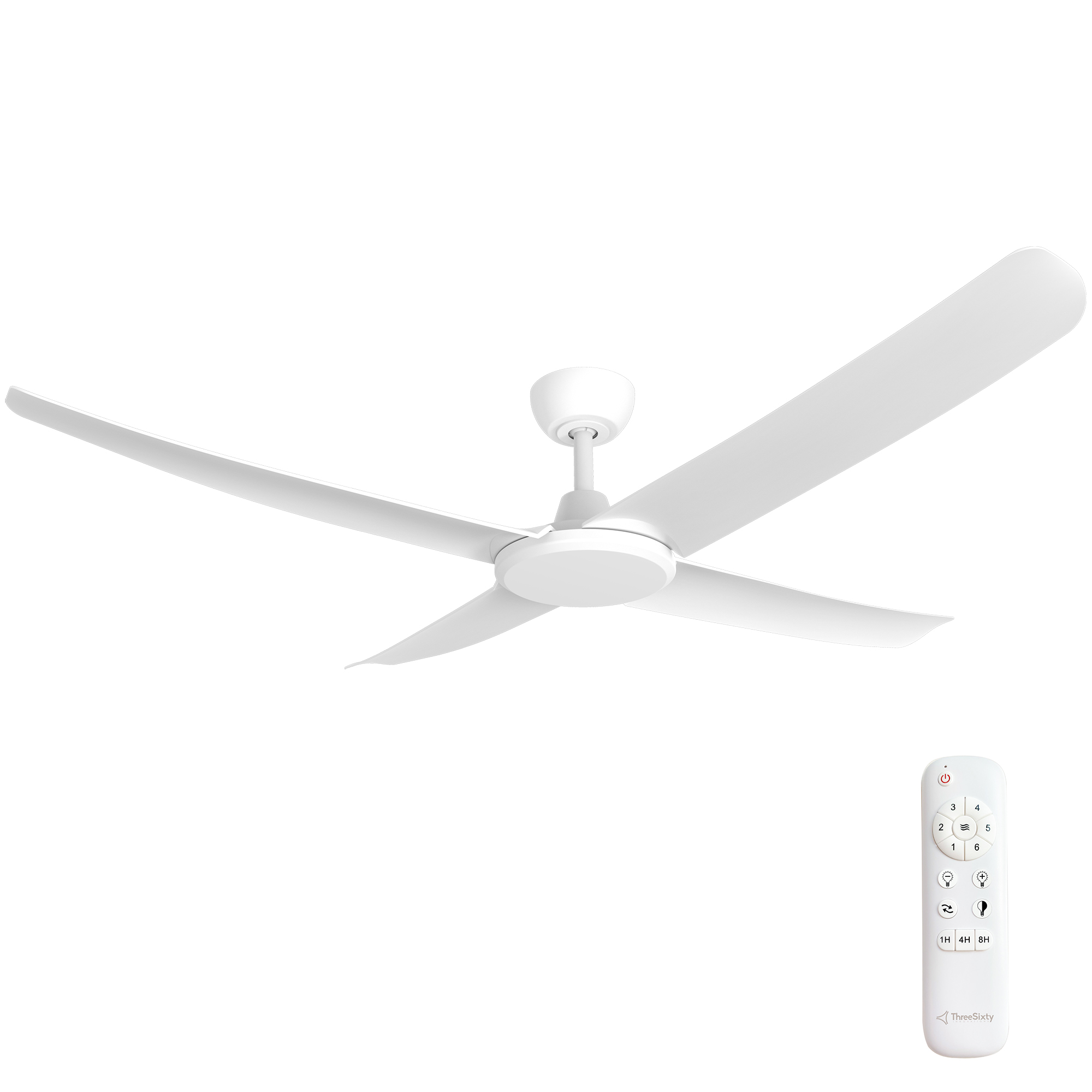 56" FlatJET DC Ceiling Fan in White with Remote Control