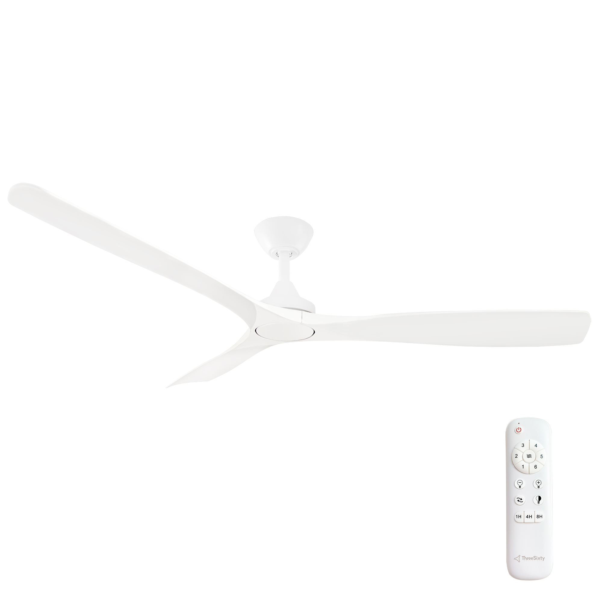 60" Spitfire DC Ceiling Fan in Matte White with White blades