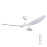 52" Delta DC Ceiling Fan in Matte White with 18W LED Light