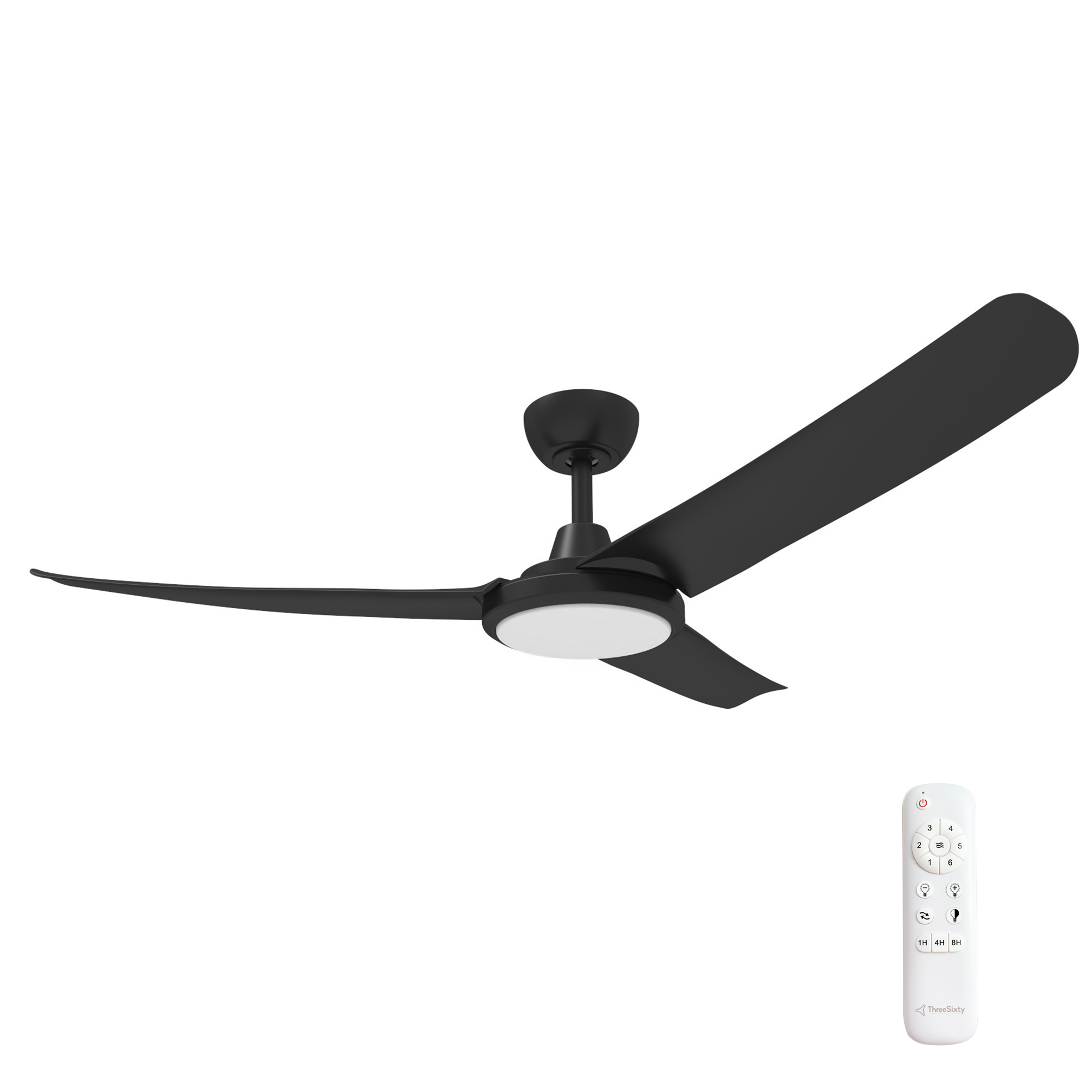 52" FlatJET DC Ceiling Fan in Black with 24W Dimmable CCT LED Light