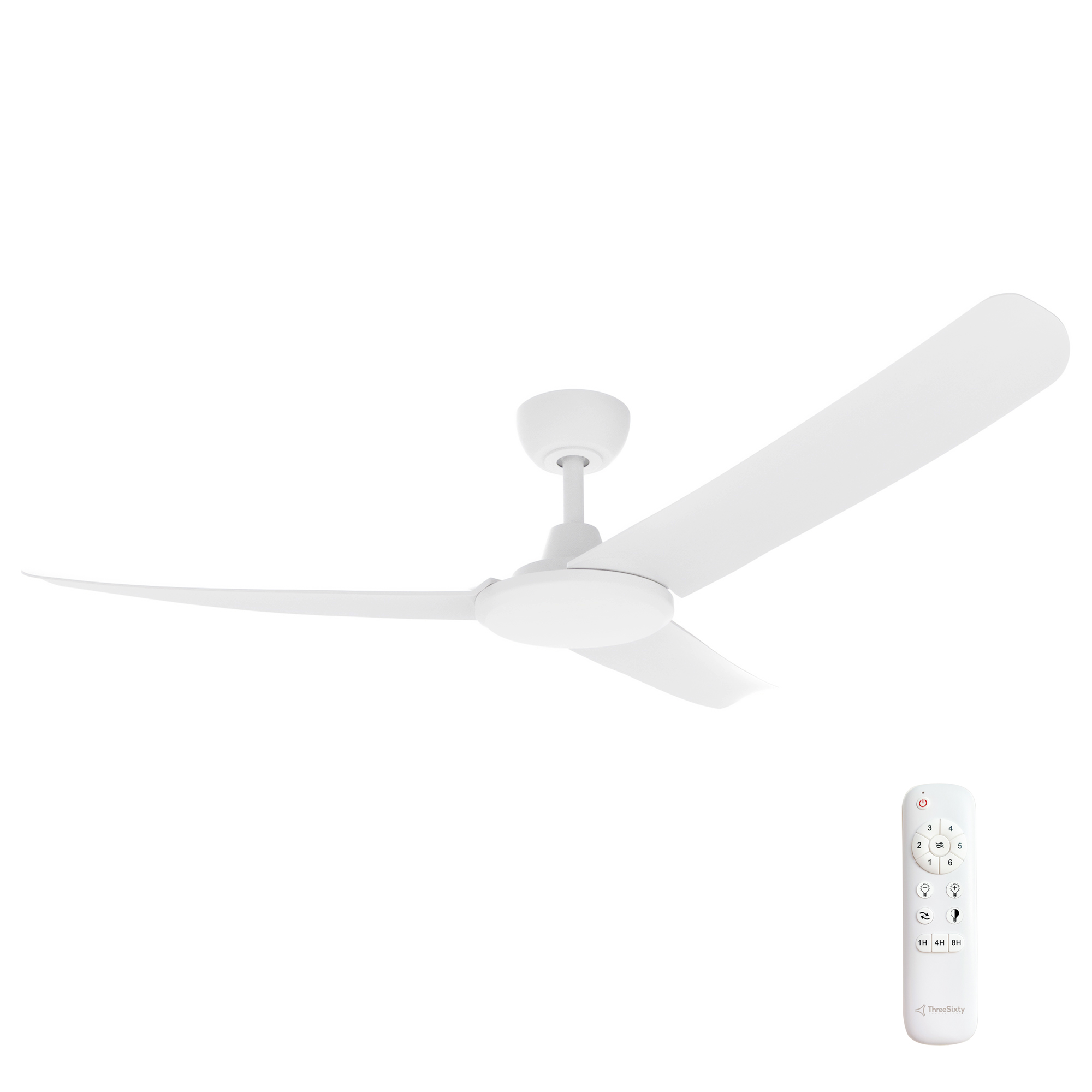 52" FlatJET DC Ceiling Fan in Matte White with 3 Blades