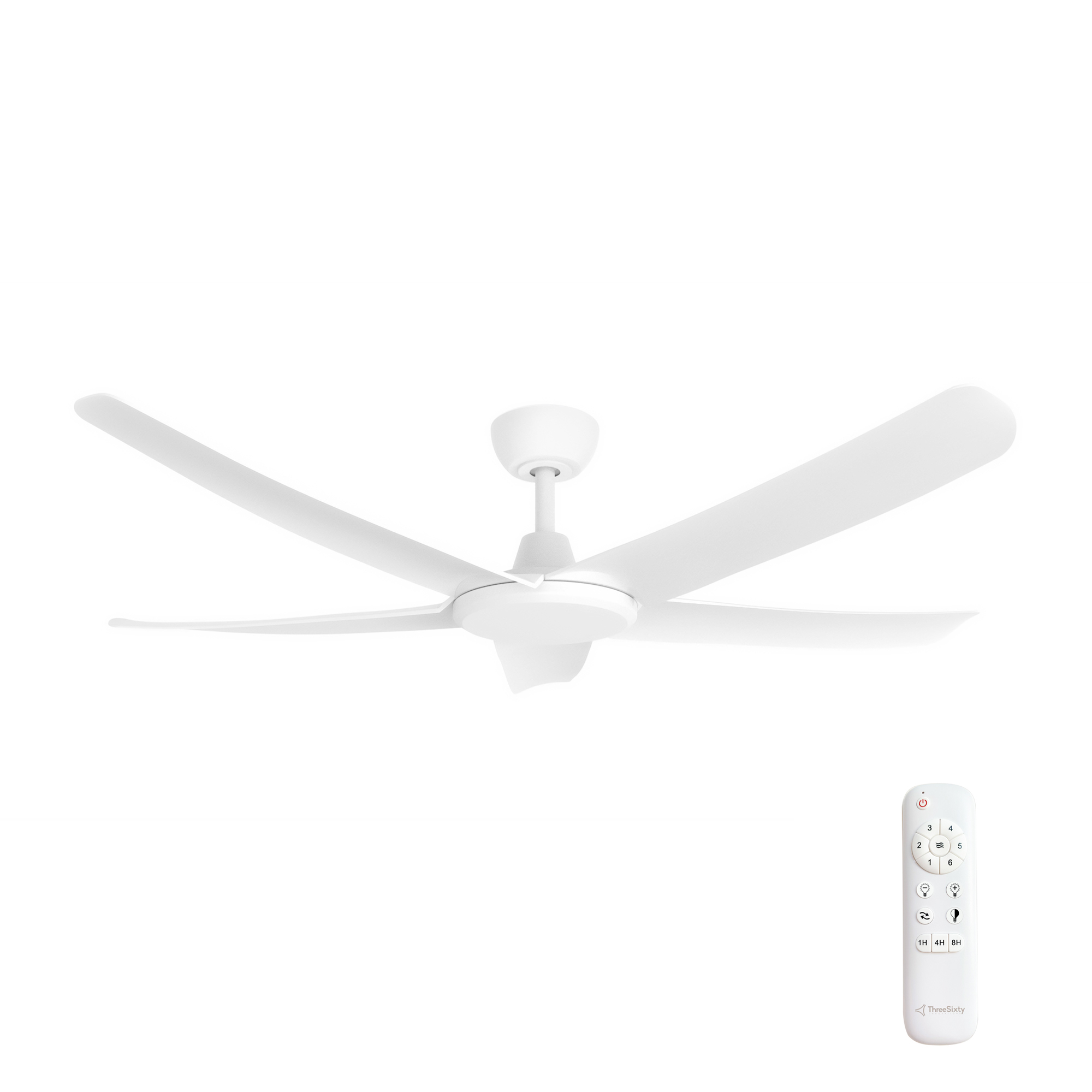 52" FlatJET DC Ceiling Fan in Matte White with 5 Blades