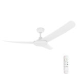 52" FlatJET DC Ceiling Fan in Matte White with 24W Dimmable CCT LED Light (3 Blades)