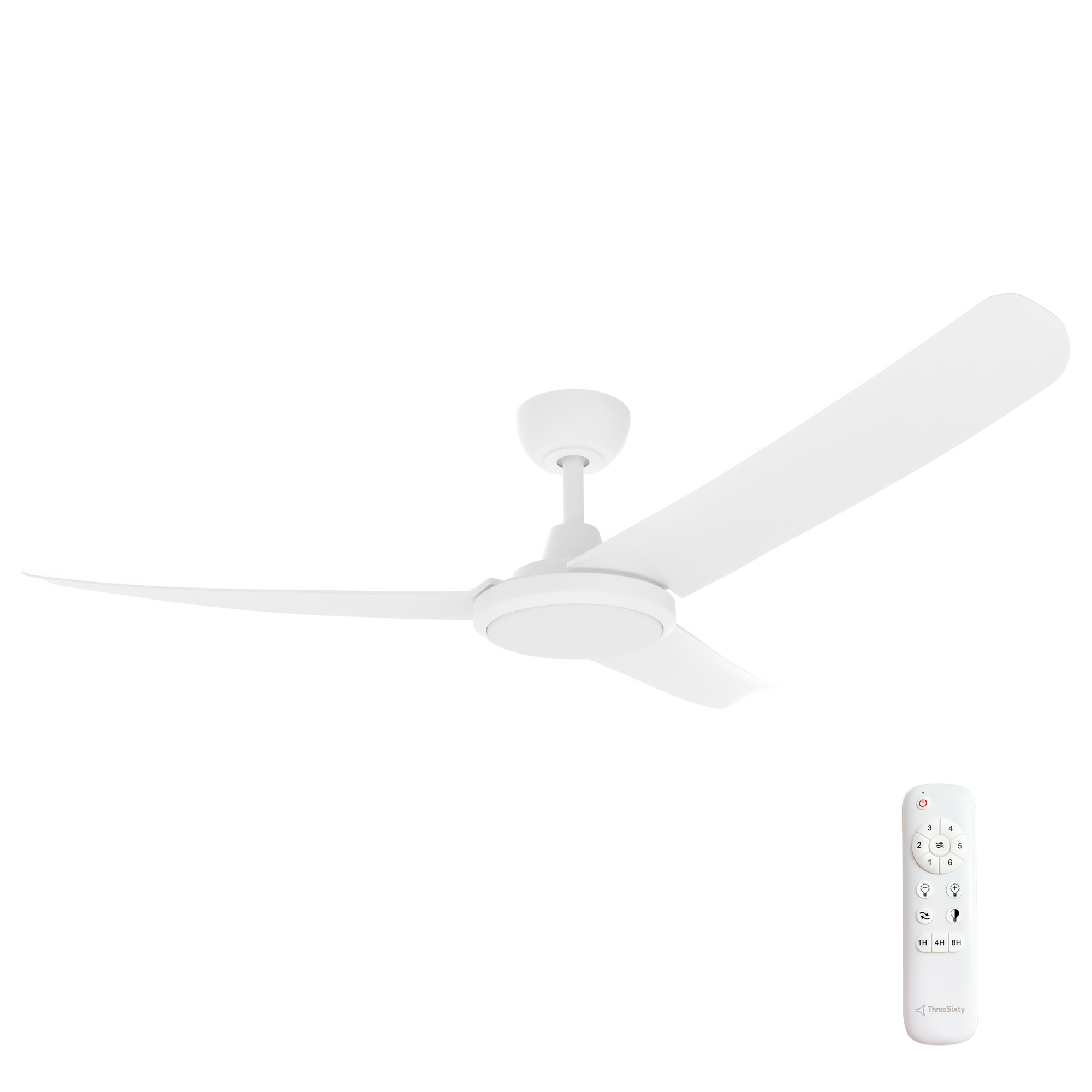 52" FlatJET DC Ceiling Fan in Matte White with 24W Dimmable CCT LED Light (3 Blades)