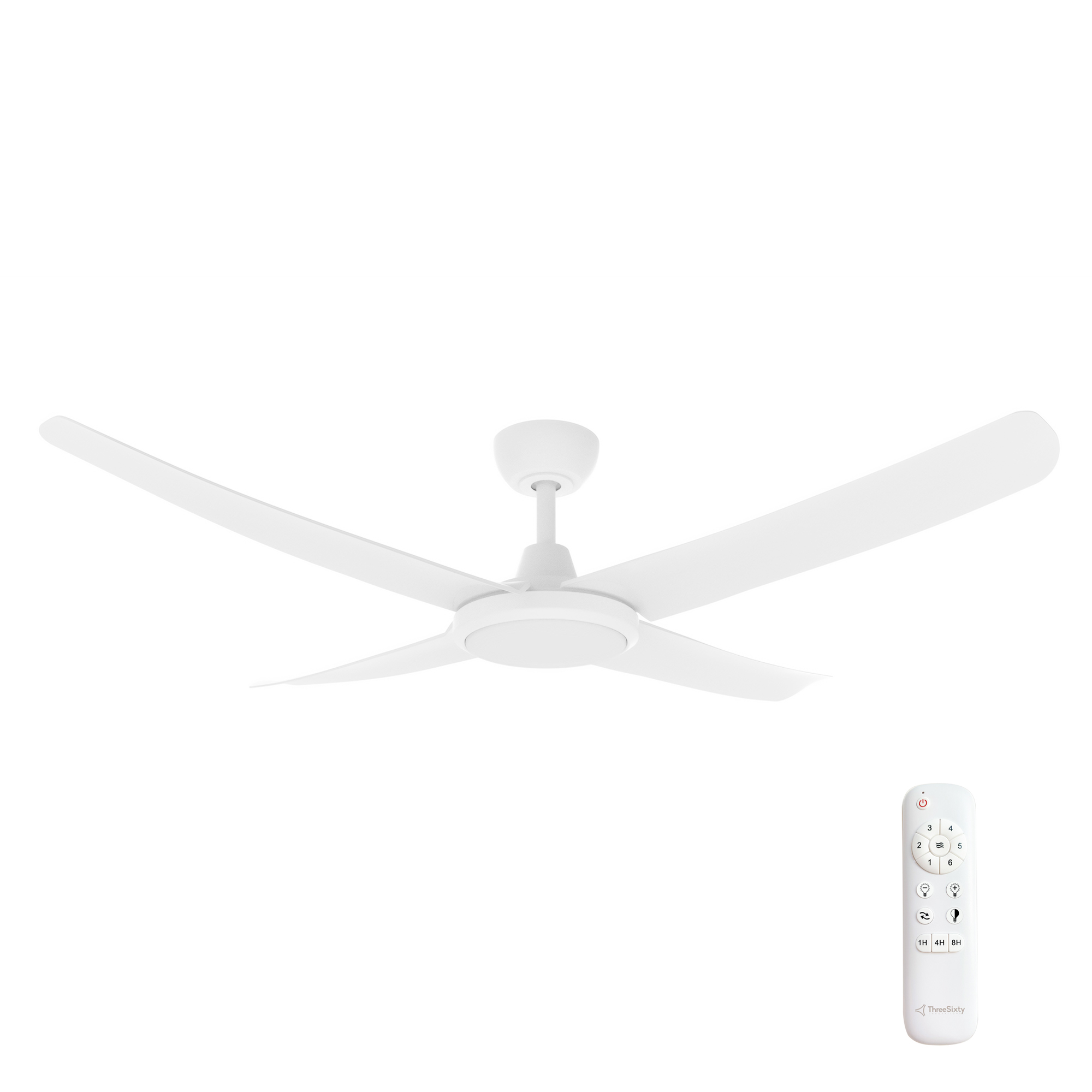 52" FlatJET DC Ceiling Fan in Matte White with 24W CCT LED Light (4 Blade)