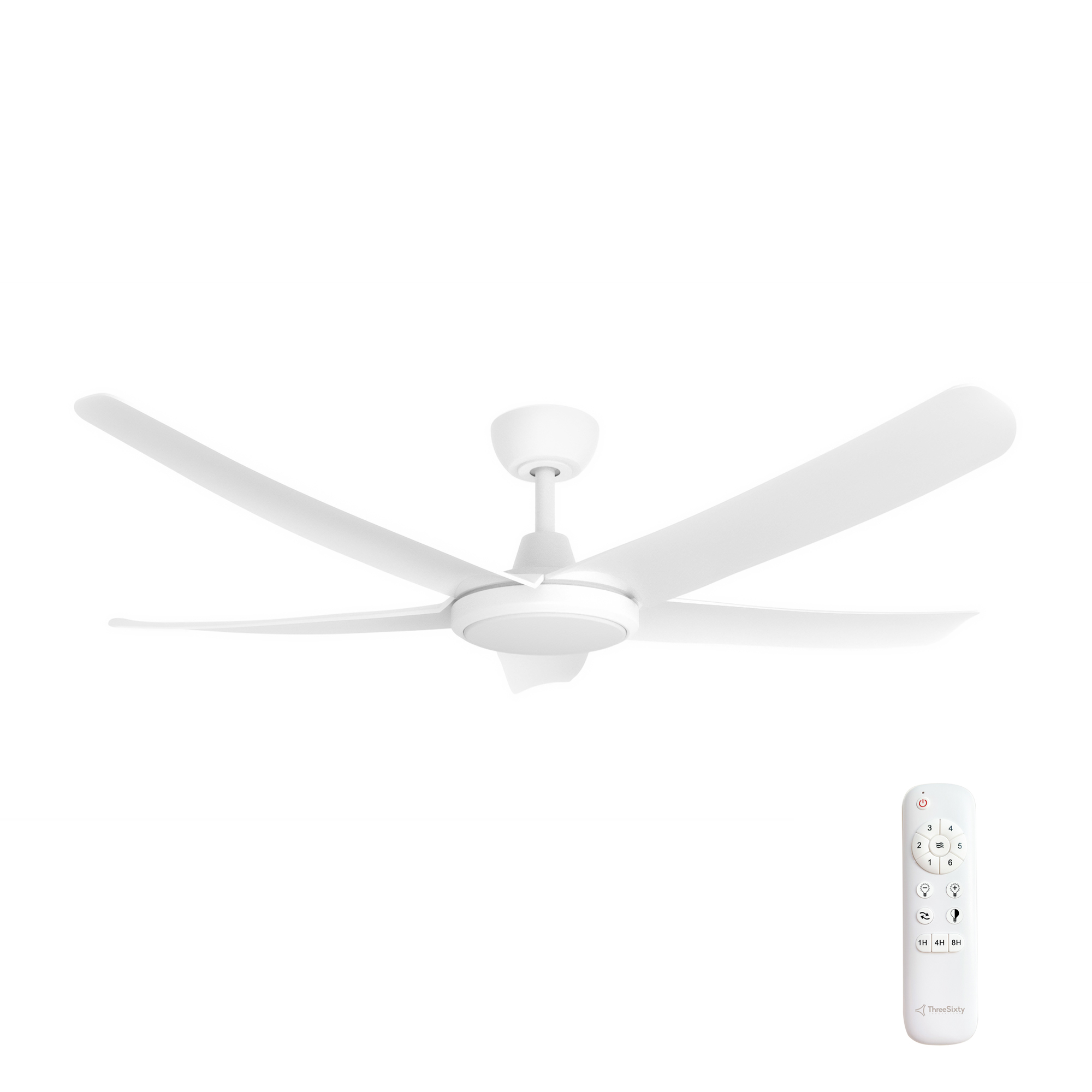 52" FlatJET DC Ceiling Fan in Matte White with 24W Dimmable CCT LED Light (5 Blades)