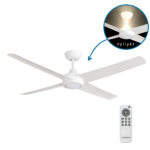 52" Ambience DC Ceiling Fan in Matte White with Uplight & 17W Downlight